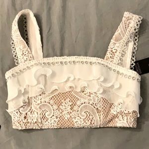 lace ruffle crop top